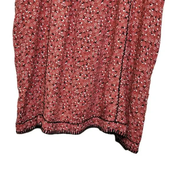 Sister Mary Embroidered Brown Floral Veronica Dress Small Boho Cottagecore - Picture 4 of 10